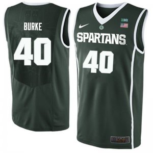 Men Braden Burke Michigan State Spartans #40 Nike NCAA 2019-20 Green Authentic College Stitched Basketball Jersey FW50M68YG